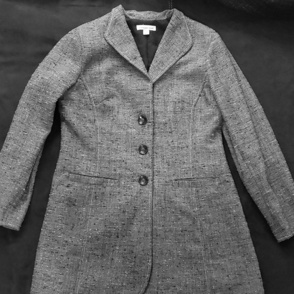 Coldwater Creek Gray Polyester Shell Blazer Jacket